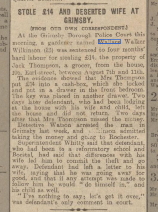 Wallace Walker Wilkinson - Hull Daily Mail - 20 Aug 1923