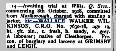 Wallace Walker Wilkinson - Police Gazette - 9 Aug 1918